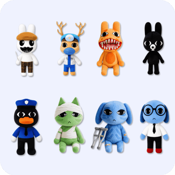 Bundle plush group of Animal Hospital characters
