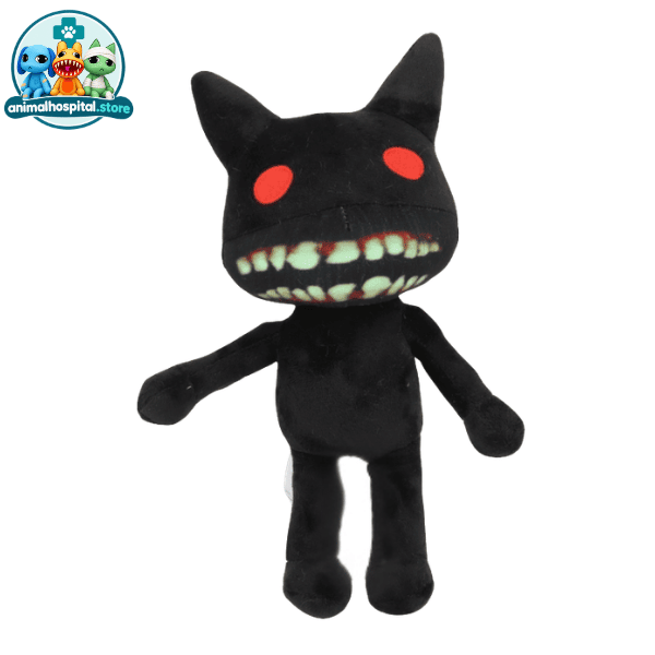 Camera Monster plush with red eyes and a wide grin