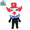 Clown plush toy with red hat and blue brim