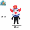 Clown plush toy with red hat and blue brim
