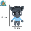 Security plush cat in a light blue security uniform