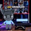 Security plush cat in a light blue security uniform