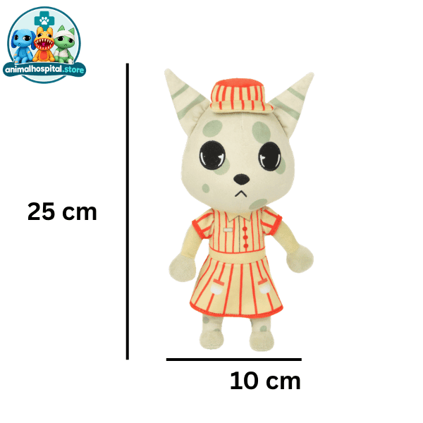 Doublenurse cat plush in a red-and-white nurse outfit