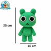 Green Drowsy Anomaly green bear plush with a small frown