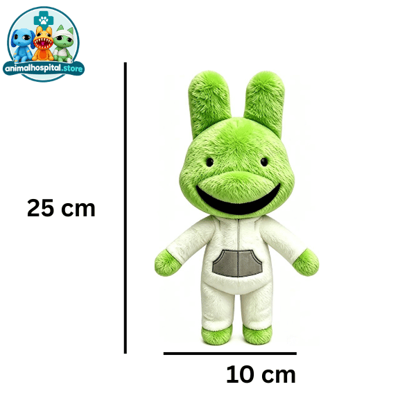 Green Intern (2) Green intern plush toy with white shirt and grey pocket. Animal hospital anomaly game plush toy roblox