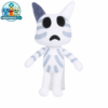 Head Banger white cat plush with blue headphones