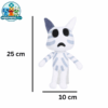 Head Banger white cat plush with blue headphones