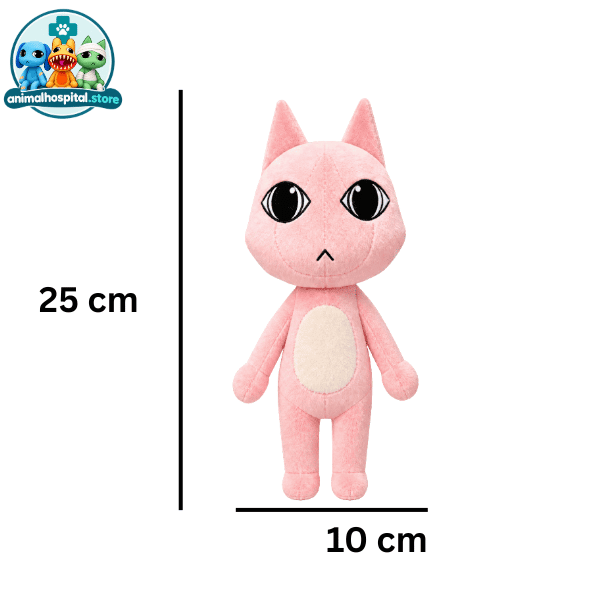 Pink Lobby Cat plush toy with a calm neutral expression