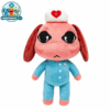 Nurse plush toy in light blue nurse uniform and heart cap