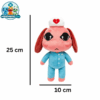 Nurse plush toy in light blue nurse uniform and heart cap