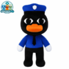 Officer Duckman black duck plush in blue police uniform