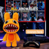 Orange Fang (4) Orange Fang Anomaly orange rabbit plush with a toothy grin