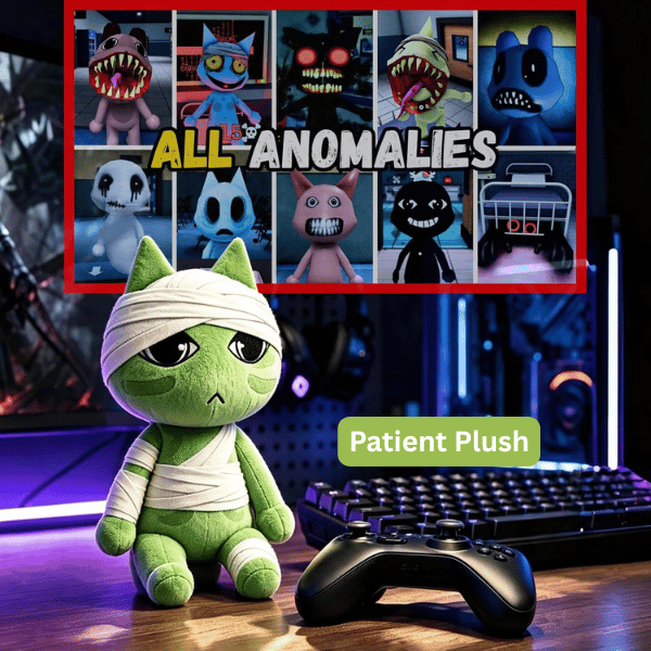Patient Plush (4) Patient Plush Type C green cat plush with bandages