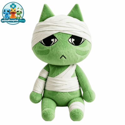 Patient Plush Type C green cat plush with bandages