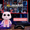 Pink Antlered Anomaly plush with pink antlers and blue feet