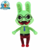 Psychologist green rabbit plush with round glasses