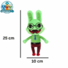 Psychologist green rabbit plush with round glasses