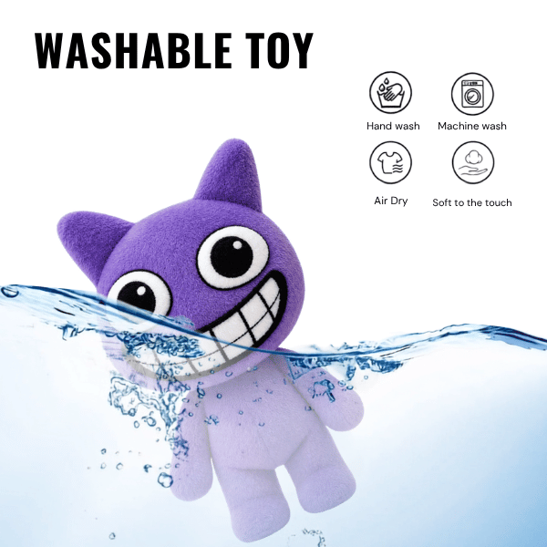 Purple Mismatched Anomaly (3) Purple Mismatched Anomaly plush toy with a wide grin