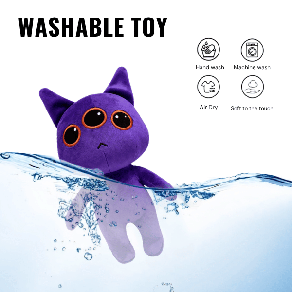 Purple Three-Eyed Anomaly plush with golden-orange eyes