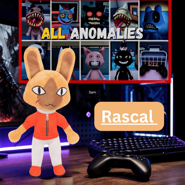 Rascal the orange monkey plush in an orange jacket