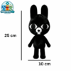 Ratthew black rat plush with large ears, 25-28 cm