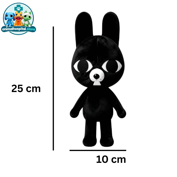 Ratthew black rat plush with large ears, 25-28 cm