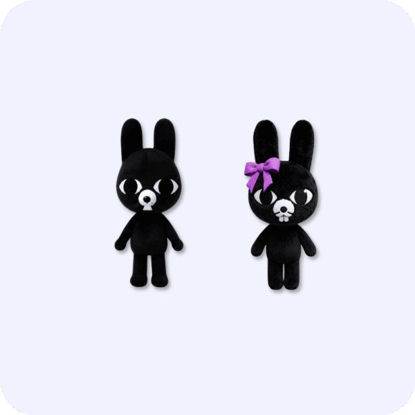 Ratthew And Rattina two-piece plush set Ratthew And Rattina plush set with purple bow companion
