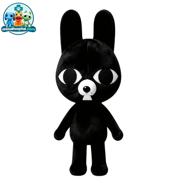 Ratthew black rat plush with large ears, 25-28 cm