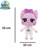 Rumi pink cat plush in a white outfit from Animal Hospital