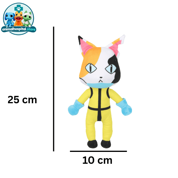 Sam plush toy with party hat and blue gloves