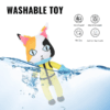 Sam plush toy with party hat and blue gloves