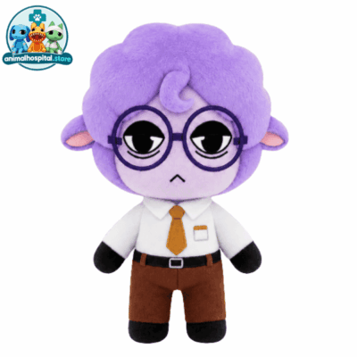 Secretary Plush Type B with purple curly hair and glasses