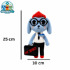 Secretary – the blue dog (2) Secretary plush toy in a red cap with glasses and briefcase