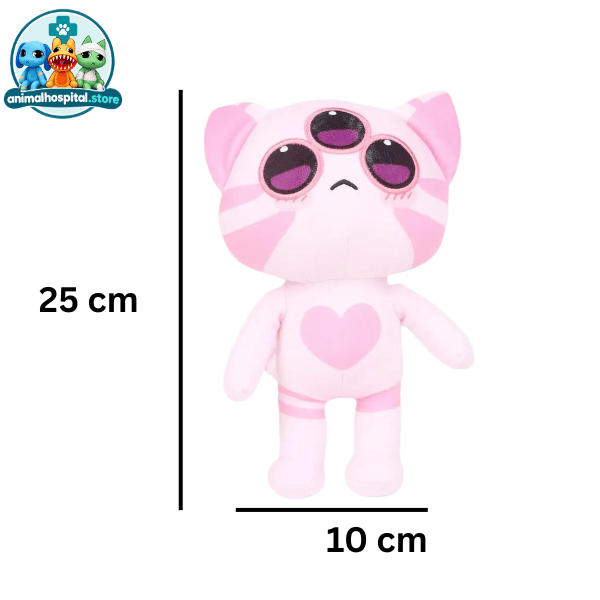 Tiny Anomaly Cupid pink cat plush with three eyes