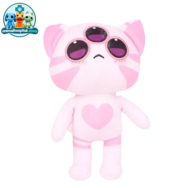 Tiny Anomaly Cupid pink cat plush with three eyes