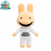 Intern yellow rabbit plush with grey pocket plush