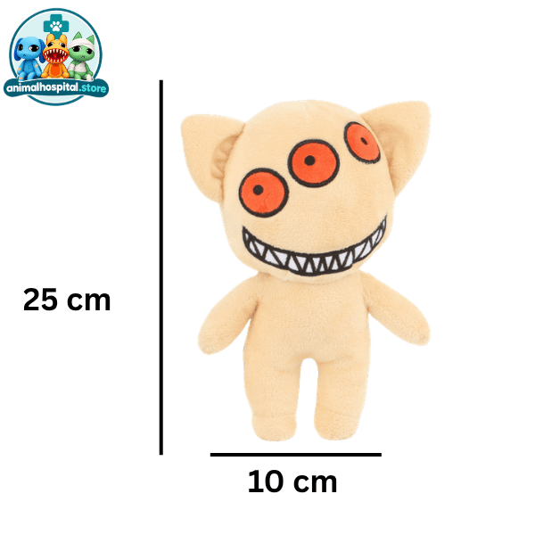 Tree Eye plush toy with several orange eyes and a toothy grin