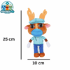 brown deerhumanoid Surgeon plush deer in blue surgical scrubs and a mask