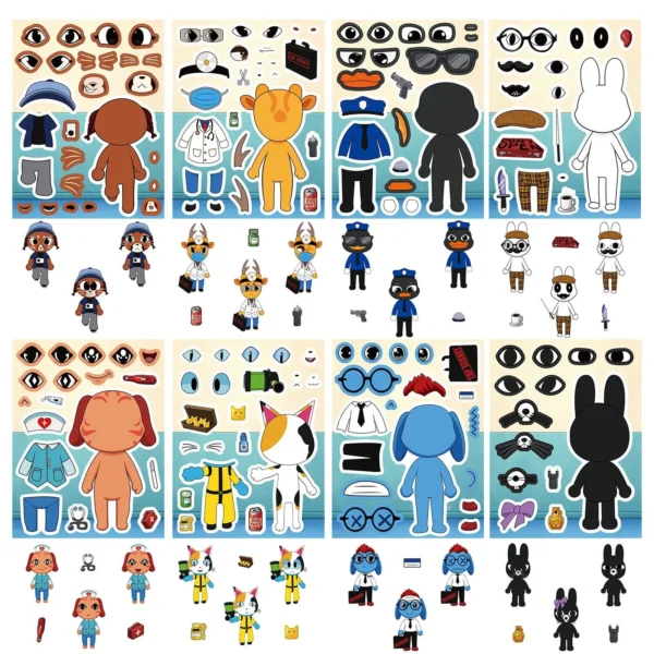 Animal hospital horror make-a-face sticker sheets — Image 2 of 7