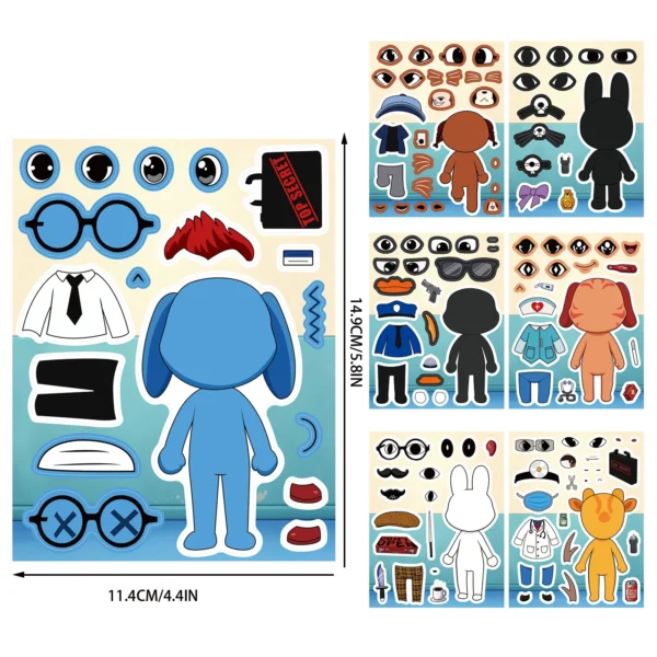 Animal hospital horror make-a-face sticker sheets — Image 3 of 7
