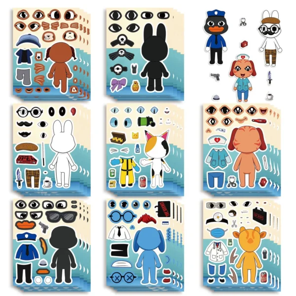 Animal hospital horror make-a-face sticker sheets — Image 7 of 7